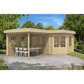 Alpholz 5-Eck Gartenhaus Pepe 6,18 x 4,62 x 2,36 m natur