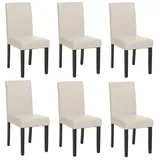 MCW Esszimmerstuhl Littau Leder weiß 6er Set
