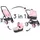 Smoby – Maxi Cosi 3in1 Multifunktions-Puppenwagen Rosa - für Puppen bis 42 cm – wandelbarer Puppenwagen für unterschiedliche bedürfnisse im Quinny-Design, für Kinder ab 3 Jahren