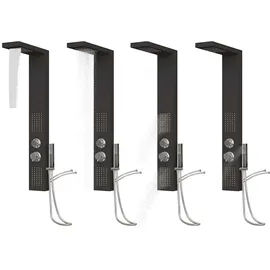 vidaXL Duschpaneel-System Aluminium Schwarz