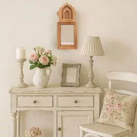 Marrakesch Orient & Mediterran Interior 2er Set Wandspiegel Mukana Natur H 22cm × B 10cm × T 3cm - Boho