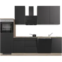 Flex-Well Küchenzeile »Capri«, mit und ohne E-Geräten erhältlich, Gesamtbreite 280 cm schwarz