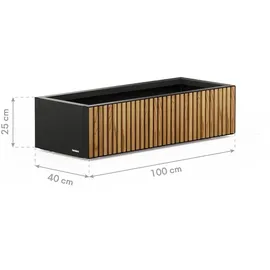 Herstera Pflanzkübel Deco Planter Xic M 40 x 100 x 25 cm Schwarz