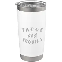 Tacos und Tequila Lustiges Tequila-Trinken, Party, Humor, Vintage-Stil Doppelwandiger Edelstahl-Thermobecher