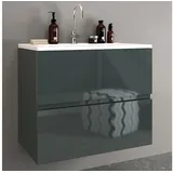 Möbelhandel Klipenstein Waschbeckenunterschrank 65/80/100 cm, mit Waschtisch, fertigmontiert 65 cm, 80 cm, 100 cm Breite grau 65 cm