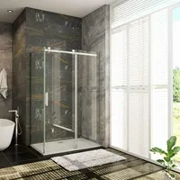 Schiebetür 8mm nano esg Nischentür mit Seitenwand 120x90x195cm Echtglas Duschabtrennung Duschtür Duschkabine Dusche Glastür