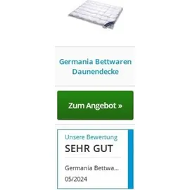 VitaSchlaf Haute Couture W3 - LEICHT SOMMER Daunendecke 100% BAIKAL SCHNEEDAUNEN Germany since 1947 135x200cm - Weiß