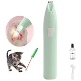 Refttenw Hundeschermaschine Elektrisches Haustier Schermaschine Pfoten Haarschneider Hunde Katze, Geräuscharme, mit LED-Licht grün