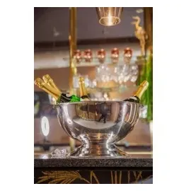 Edzard 2er Set Champagnerkühler Cara, Edelstahl hochglanzpoliert, Ø 40 cm, Höhe 21 cm