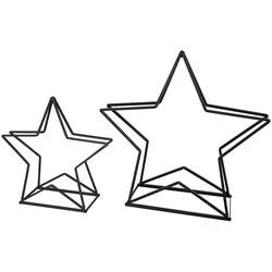 LEX Brennholz-Stapelregal 2er Set Stern schwarz