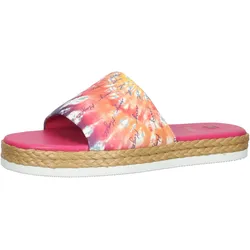 högl Damen Strand-Pantolette mit Batikprint Sommer-Schuhe 3-10 0738 4499 Pink/Bunt - 35