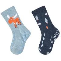Sterntaler ABS Krabbelsocken 2er-Pack Elch blau, | Gr.: 22