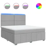vidaXL Boxspringbett mit Matratze Hellgrau 180x200 cm Stoff