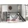 Vipack Hochbett Pino 90 x 200 cm inkl. Rollrost, Vorhang und Rutsche Kiefer massiv grau lackiert princess sophie