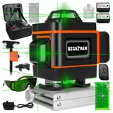 bigstren Kreuzlinienlaser Grün Selbstnivellierend 16 Laserlinie 4D 360 Grad IP54