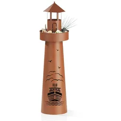 GARVIDA LED-Dekosäule Leuchtturm - 70 cm - braun