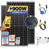 solakon Balkonkraftwerk Monokristallin 900 W inkl. Kabel + Halterung + Wechselrichter