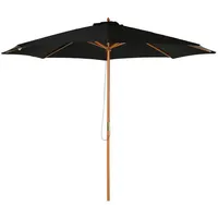 Outsunny Sonnenschirm Balkonschirm, Bambus, Schwarz, LxB: 300x300 cm, Gartenschirm,