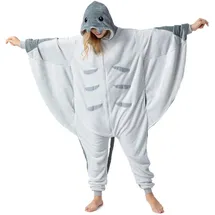 corimori Flauschiges Manta Rochen-Kostüm für Erwachsene | Karneval Kostüm Onesie für Damen, Herren | Körpergröße 180-190cm - Körpergröße 180 -190 cm