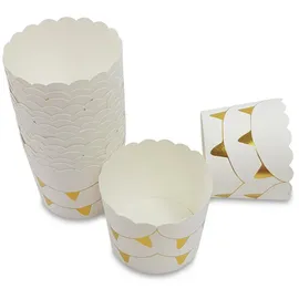 Frau WUNDERVoll® 100 Muffin BACKFORMEN Wimpelkette Gold Durchmesser 6,1 cm/Muffinbackform, Muffinform, Backformen, Backförmchen, Cupcake Formen, Muffin Förmchen Papier