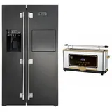 Kaiser Küchengeräte Kühl-/Gefrierkombination Side-by-Side Kühlschrank No Frost 556 l,Festwasseranschlüß mit Retro-Toaster 6 verschiedene Toaststufen, Auftaufunktion KS 90500 RS+T 4000 R, 91.1 cm breit