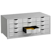 Paperflow Schubladenbox lichtgrau EO9H4442.02, DIN A4 mit 12 Schubladen, 1 St.