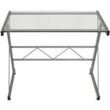 DONREGALOWEB Computertisch aus Metall und Glas, 6 mm, Dicke Metall, 90 x 50 x 72 cm