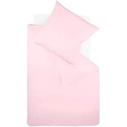 Bettwäsche FLEURESSE "Colours in 135x200, 155x220 oder 200x200 cm", rosa (rose), B/L: 200cm x 200cm, 1 Stk., 2 Stk., Mako-Satin, B/L: 80cm x 80cm, 3 Stk., Mako-Satin, Obermaterial: 100% Baumwolle, Bettwäsche, Bettwäsche aus 100% Baumwolle, uni, mit Reißverschluss