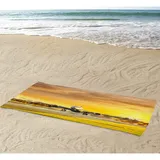 Chickwin Flugzeug Drucken Microfaser Strandtuch Große, Handtuch Leicht Tragbar Rechteckig Badetuch Schnelle trockene Wasseraufnahme Bad Pool Badetuch (80x180cm,Golden)