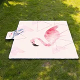 DOTBUY-SHOP Picknickdecke Wasserdicht, Campingdecke Stranddecke Maschinenwaschbar Faltbar Picknickmatte, für Outdoor Strand, Campen, Wandern und Ausflüge (148x200cm,Flamingo)