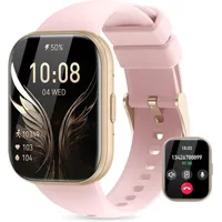 Miecgth Smartwatch für Damen und Herren mit 1.75 Inch Display Bluetooth Telefonieren 120 Sportmodi IP68 Fitness Uhr mit Herzfrequenz SpO2 Schlafmo... - Rosa