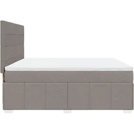 vidaXL Boxspringbett mit Matratze Taupe 180x200 cm Stoff