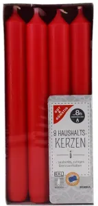 Haushaltskerzen, 21 x 190 mm, Hochwertige Kerzen aus besten Rohstoffen, 1 Packung = 8 Stück, rot
