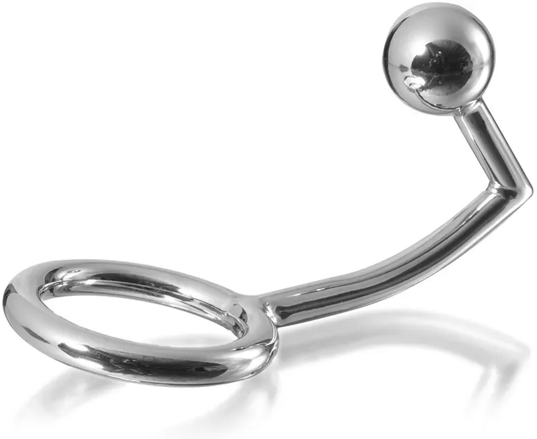 Metal Hard  Penisring mit Anal-Eindringlingshaken 40 mm