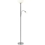 GLOBO Lighting - Stehlampe Deckenfluter Wohnzimmerleuchte Schlafzimmerlampe Stehleuchte, Metall Glas nickel Chrom, RGB LED dimmbar Fernbedienung, 1x