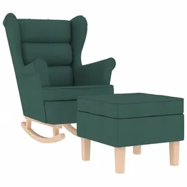 vidaXL Schaukelstuhl mit Fußhocker Polyester 3308002 75 x 100 x 80 cm Dunkelgrün