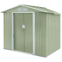 HATTORO S100 Metall Gerätehaus XL Geräteschuppen Garten Schuppen Gartenhaus Grün