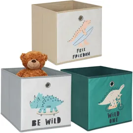 Relaxdays Faltbox Kinder 30 x 30 x 30 cm 3-tlg. mehrfarbig