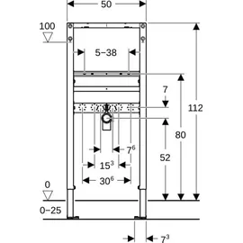 Geberit Duofix Element für Waschtisch 112 cm Standarmatur