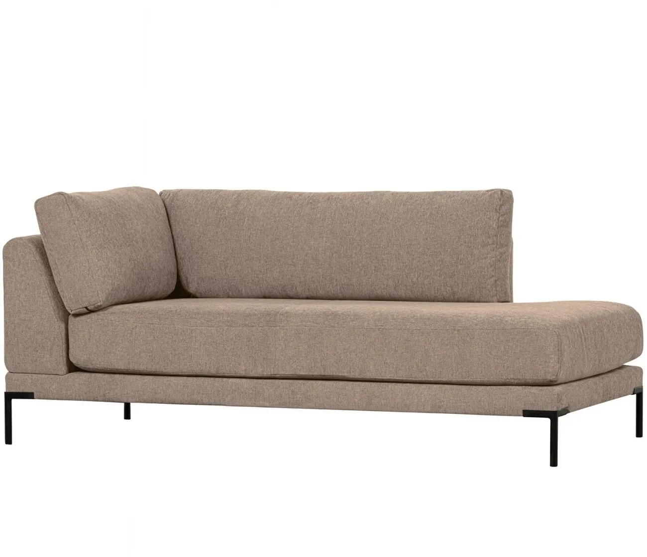 Modulsofa Couple Lounge-Element aus Chenille-Stoff, modern, rechts, braun Mud, flexibel kombinierbar