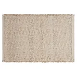 miliboo Rechteckiger beigefarbener Teppich aus Jute und gewebter Baumwolle L140 x B200 EFFIA