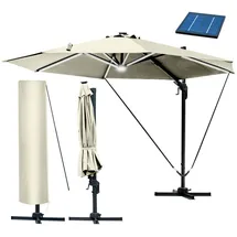 Brast Alu Ampelschirm Ø 360 cm beige inkl. LEDs