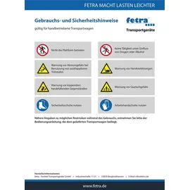 FETRA Etagenwagen 18202 - Tragkraft 1200kg Elastic-Reifen