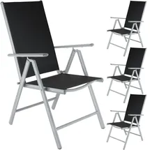 Tectake Gartenstuhl Marilena 67 x 56 x 105 cm silber 4 St.