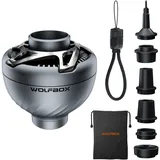 WOLFBOX Elektrische Luftpumpe für Aufblasbare Artikel — Akku-frei, USB-betrieben, 38 g Ultra-leicht, 4,5 kPa, 300 l/min, tragbare Luftpumpe mit 5 Düsen für Luftbett, Planschbecken, Luftmatratze, Schwi
