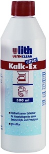 Ulithclean Kalk-Ex Entkalker, Hochwirksamer Entkalker für Haushaltsgeräte, sowie Brauseköpfe und Perlatoren, 500 ml - Flasche, citro