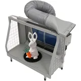 Airbrush Spritzkabine - Absauganlage - 900 l/h Luftleistung - Wasserwand Wasserfall - Wasserschild - LED-Lüfter - Für Lacknebel - Grau