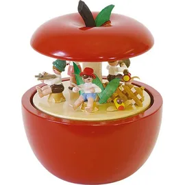 Erzgebirgische Volkskunst Richard Glässer GmbH Spieluhr Richard Glässer Spieldose Apfel Kinderkonzert, 18er Spielwerk Kleine Welt,08535