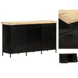 vidaXL Sideboard 140x38x76 cm Raues Mangoholz