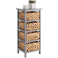 CARO-Möbel Kommode ARBO mit 4 Körben aus Wasserhyazinthe, Schubladenschrank